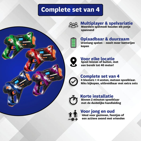 Lasergame set als alternatief voor nerf of paintball
