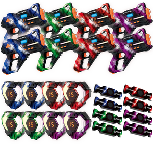 Savorelle Base Lasergame Set 8 Spelers - 360° Vest, 15 Levens, Familie-set