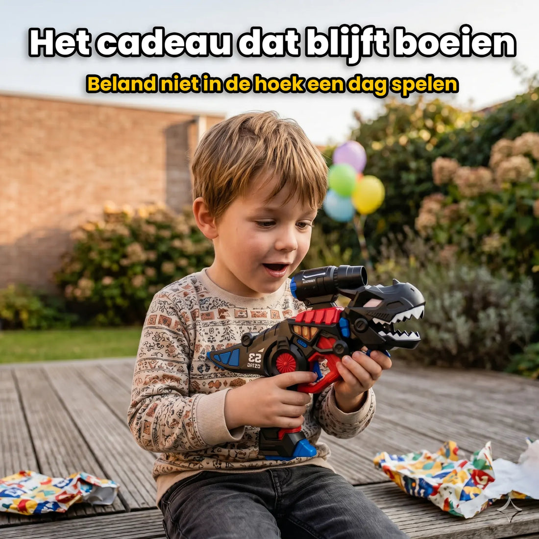 Eén lasergame set als gezamenlijk cadeau voor twee kinderen