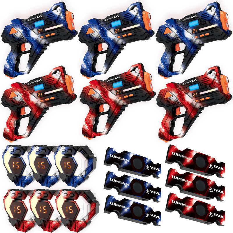 Savorelle Base Lasergame Set 6 Spelers - 360° Vest, 15 Levens, Familie-set