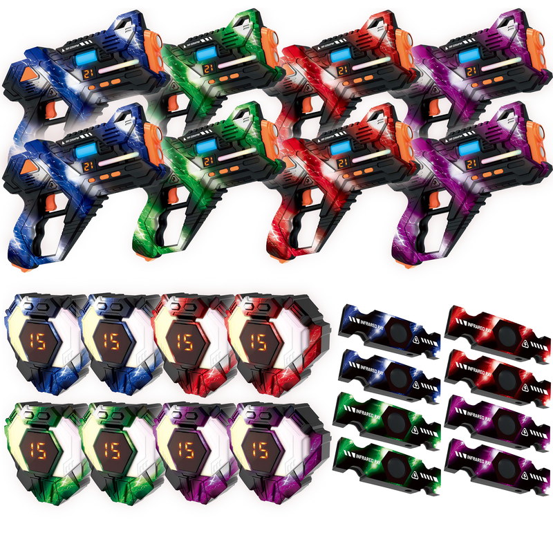 Savorelle Base Lasergame Set 8 Spelers - 360° Vest, 15 Levens, Familie-set