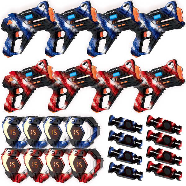 Savorelle Base Lasergame Set 8 Spelers - 360° Vest, 15 Levens, Familie-set