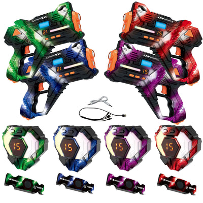 Savorelle Base Lasergame Set 4 Spelers - 360° Vest, 15 Levens, Familie-set