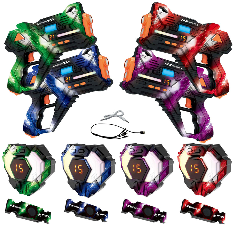 Savorelle Base Lasergame Set 4 Spelers - 360° Vest, 15 Levens, Familie-set