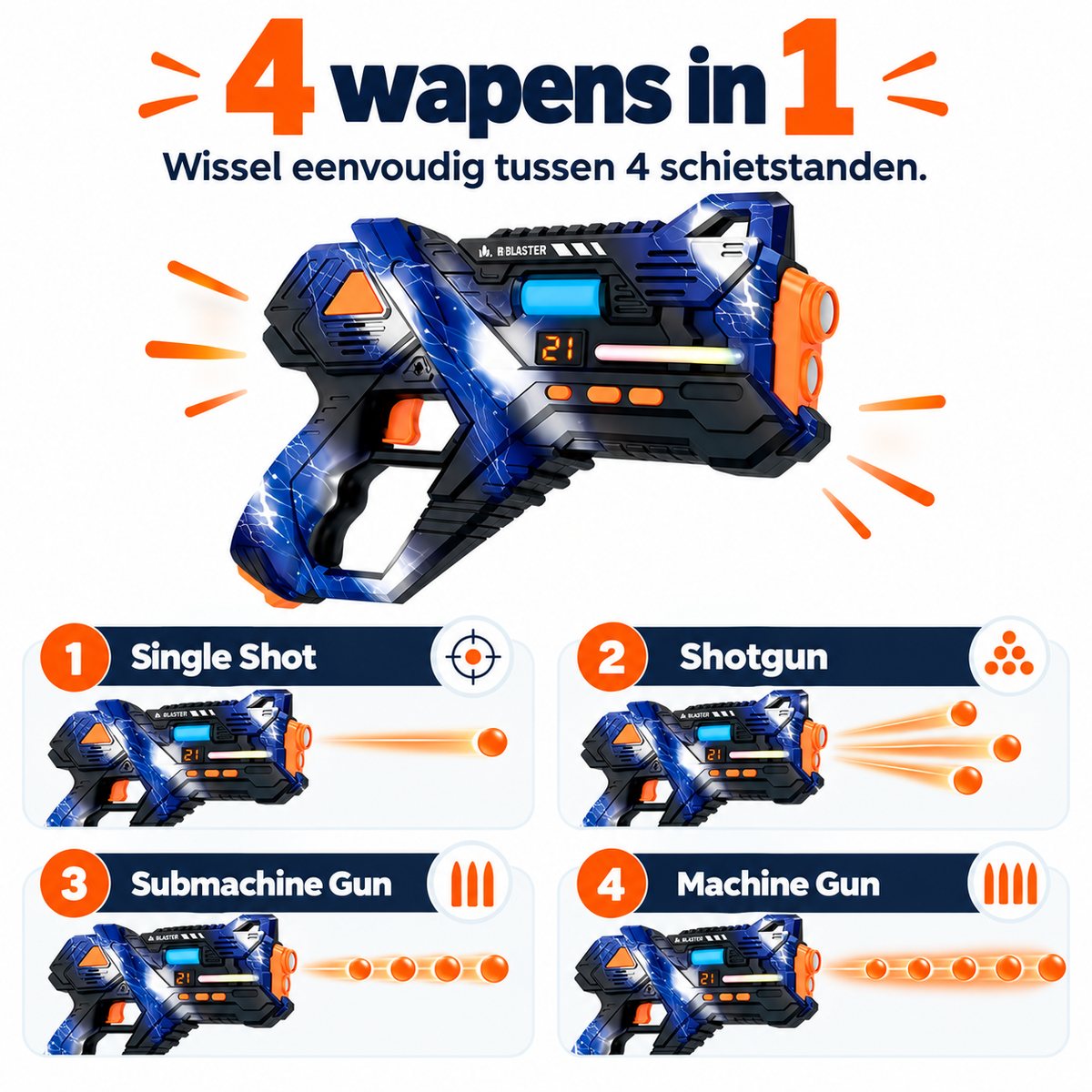 Savorelle Base Lasergame Set 2 Spelers - 360° Vest, 15 Levens, Familie-set