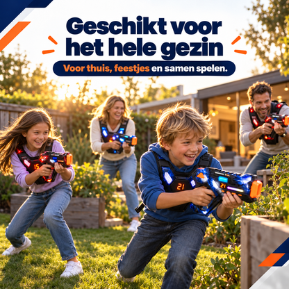 Savorelle Base Lasergame Set 2 Spelers - 360° Vest, 15 Levens, Familie-set