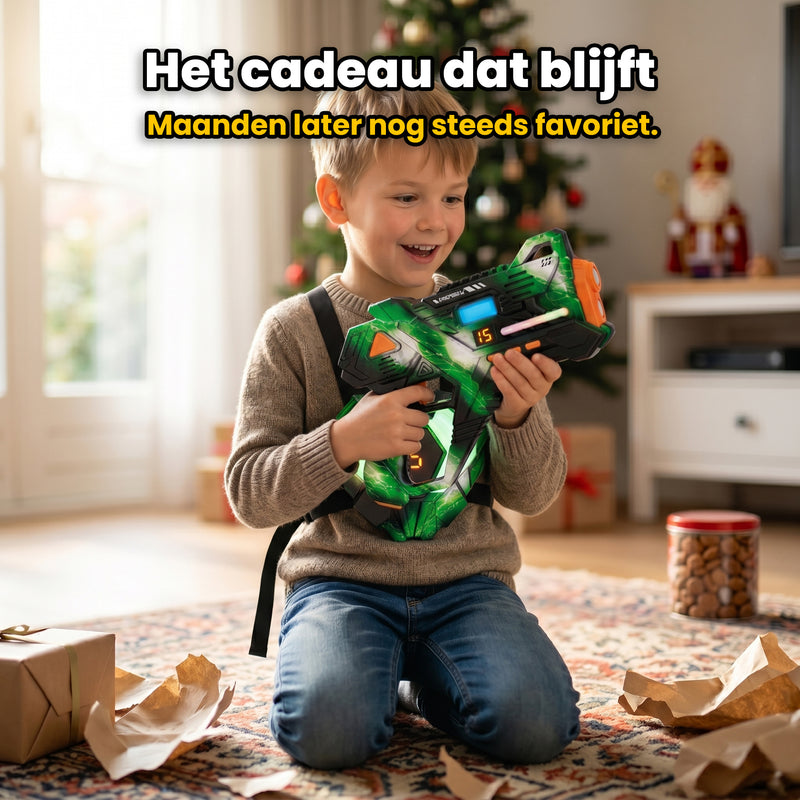 Savorelle Base Lasergame Set 4 Spelers - 360° Vest, 15 Levens, Familie-set