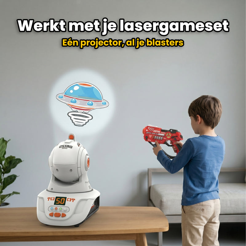 Savorelle Lasergame Projector - Maakt Elke Muur een Schietbaan, Werkt met Alle Sets