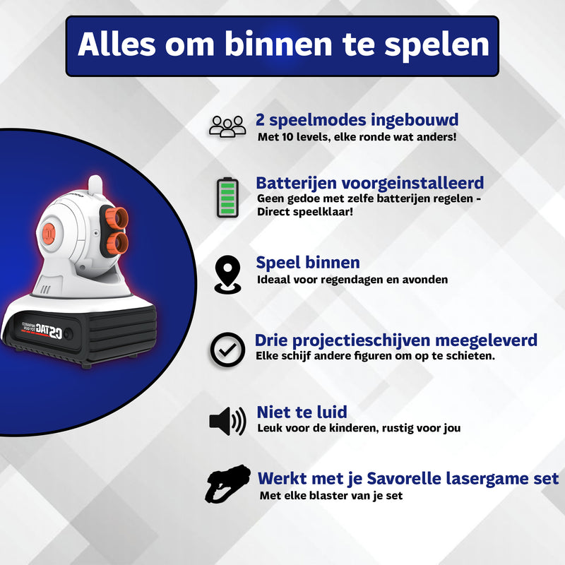 Savorelle Lasergame Projector - Maakt Elke Muur een Schietbaan, Werkt met Alle Sets