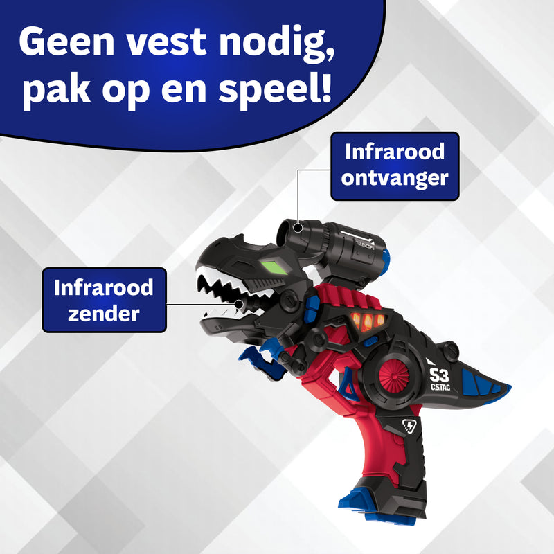 Savorelle Dino Lasergame Set 4 Spelers - T-Rex Blasters, 6+, Geen Vest Nodig