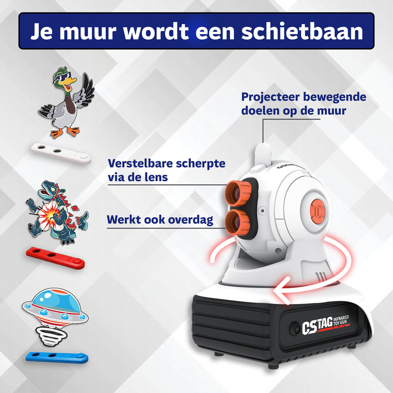 Savorelle Lasergame Projector - Maakt Elke Muur een Schietbaan, Werkt met Alle Sets
